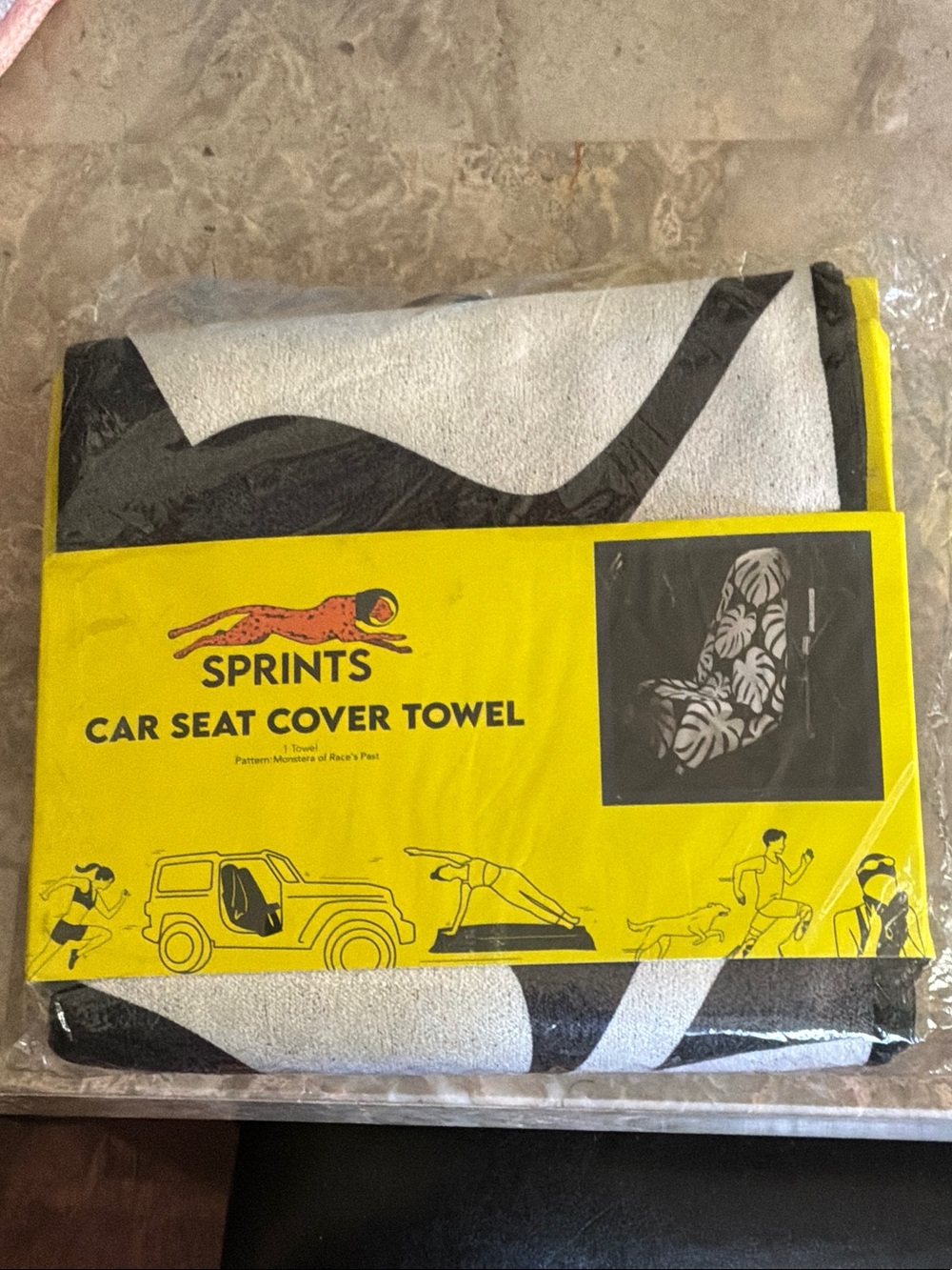 Sprints Car Seat Cover Towel - Black & White